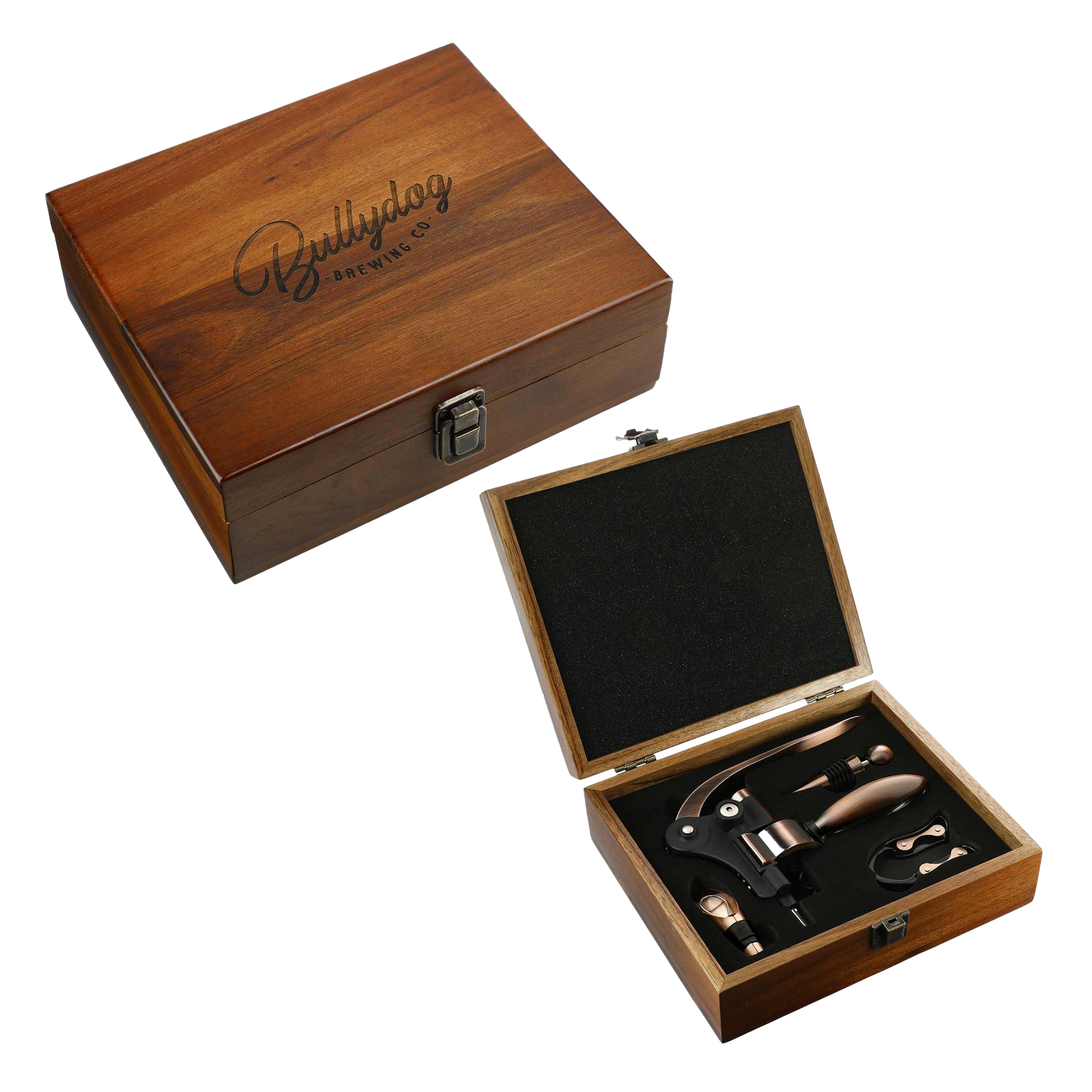 Graze Wood and Metal Wine Set