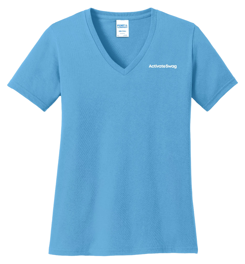 Port & Co Ladies Core Cotton V-Neck Tee