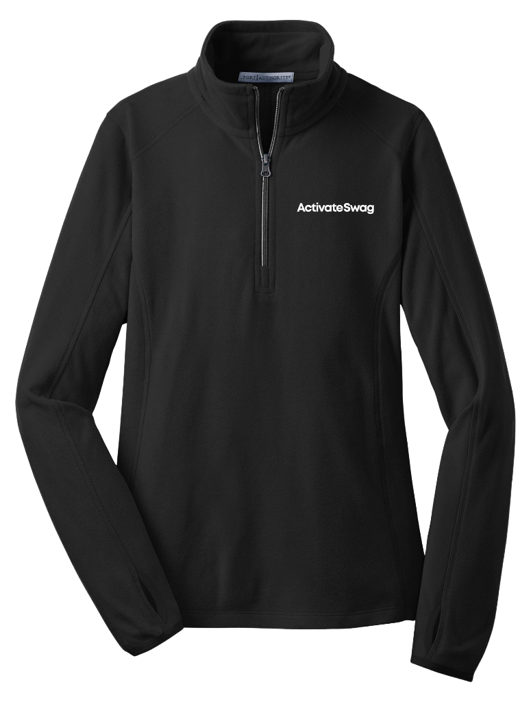 Port Authority Women's Microfleece 1/2-Zip Pullover — Black (front)