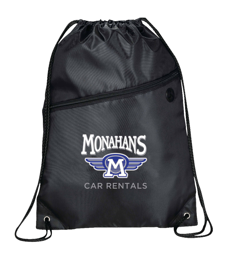 Robin Drawstring Polyester Bag with Front Zipper Pocket