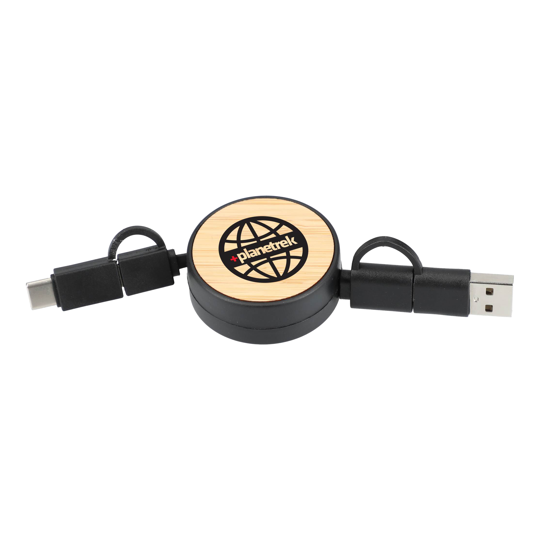 FSC(R) 100% Bamboo Retractable 5-in-1 Charging Cable