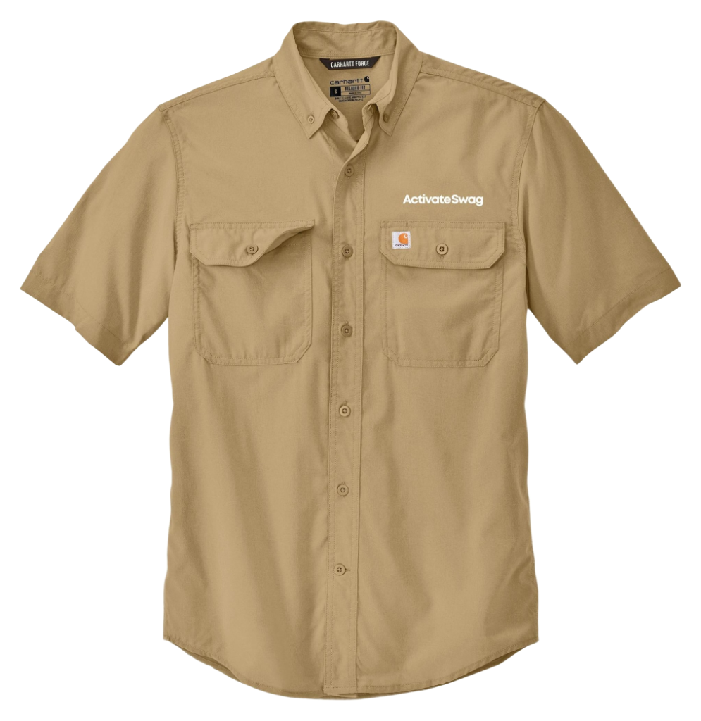 Carhartt Force® Solid Short Sleeve Shirt — Dark Khaki (front)