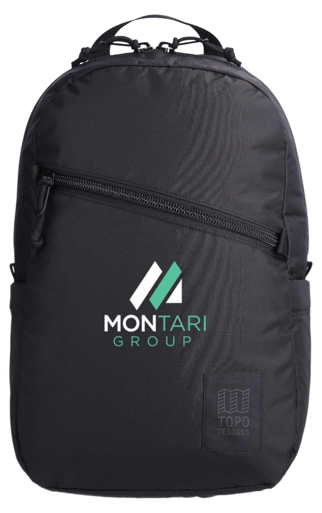 Topo Designs Recycled Light Pack Laptop Backpack — Stone Blue/Elmwood (front)