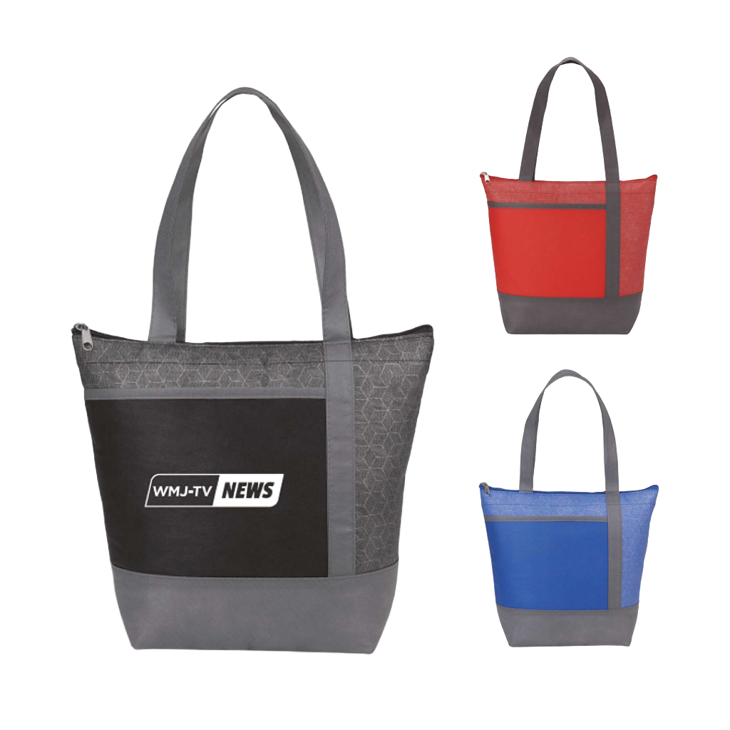 Chrome 9-Can Non-Woven Insulated Cooler Lunch Bag — Black (front)