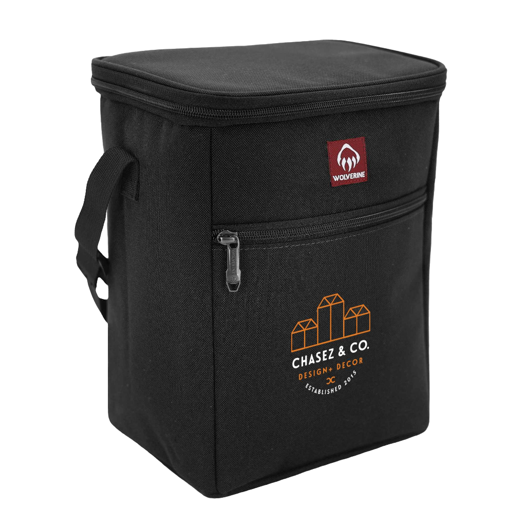 Wolverine Vertical 12 Can Cooler — Black (front)