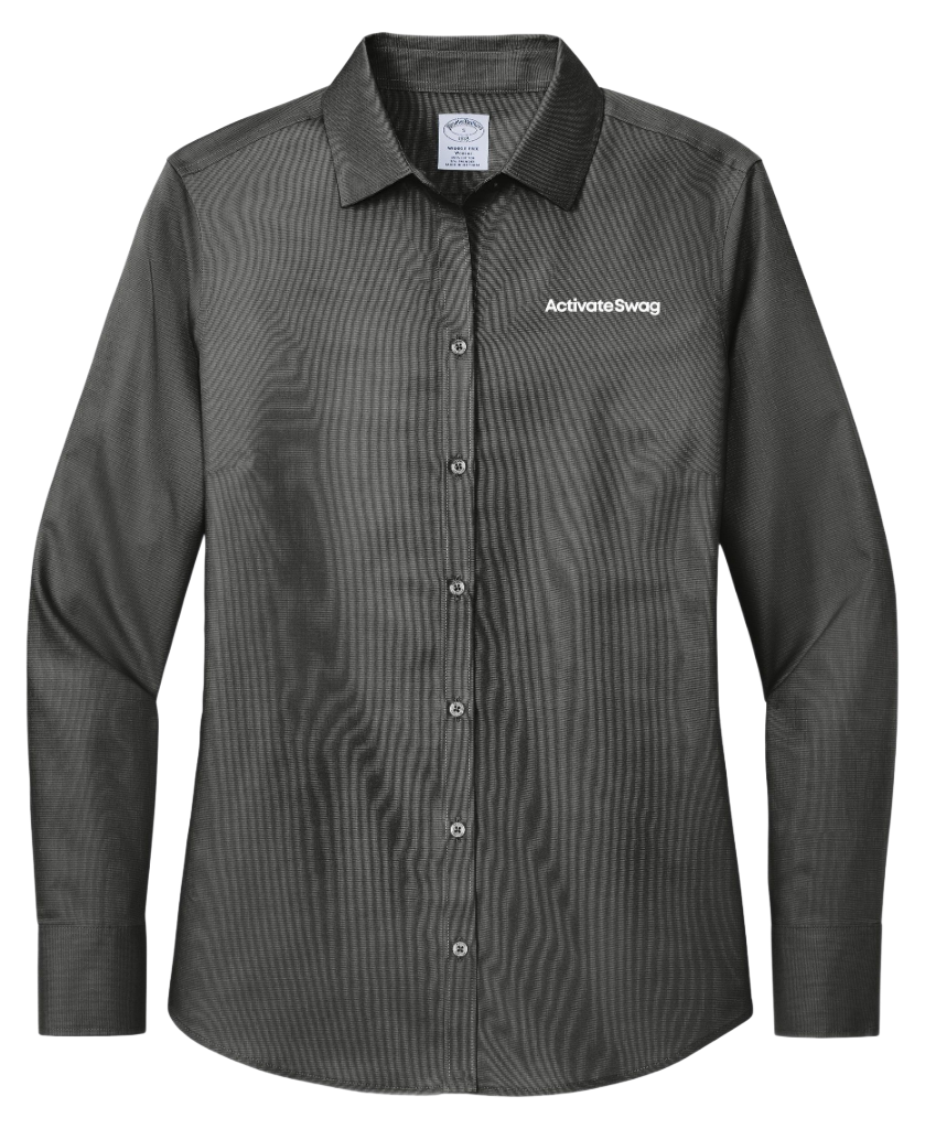 Brooks Brothers® Women’s Wrinkle-Free Stretch Nailhead Shirt — Deep Black (front)