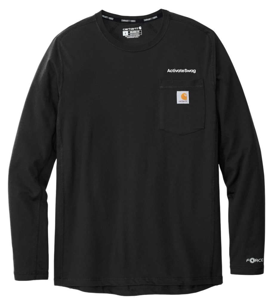 Carhartt Carhartt Force® Long Sleeve Pocket T-Shirt — Black (front)