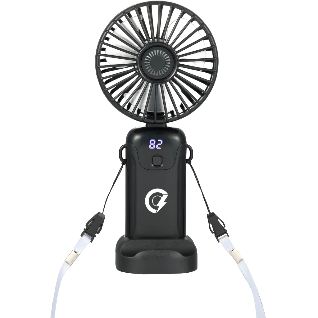 Rechargeable Personal LED Fan — Black (BK) (front)