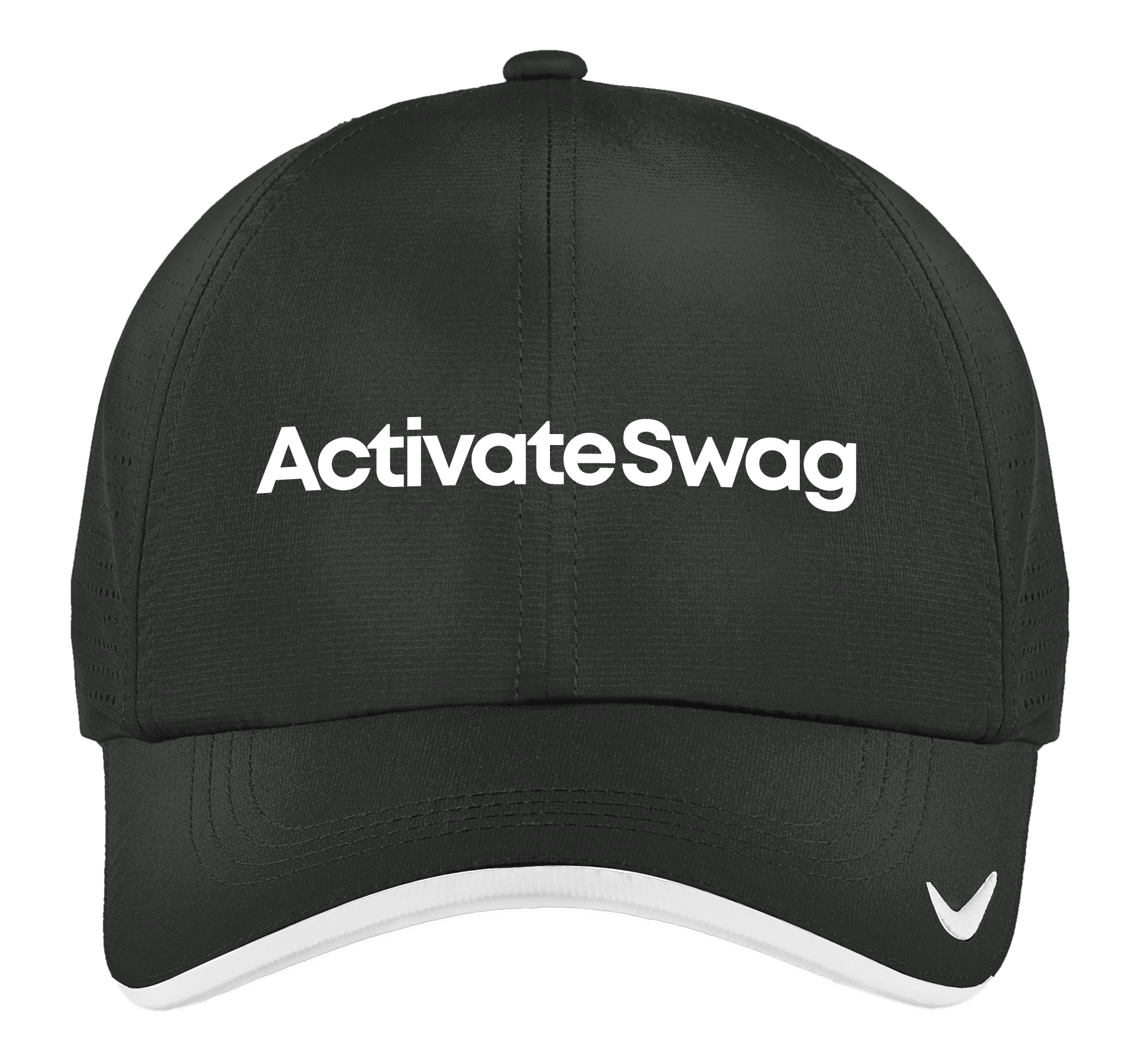 Nike Dri-FIT Perforated Performance Cap — Anthracite/ White (front)