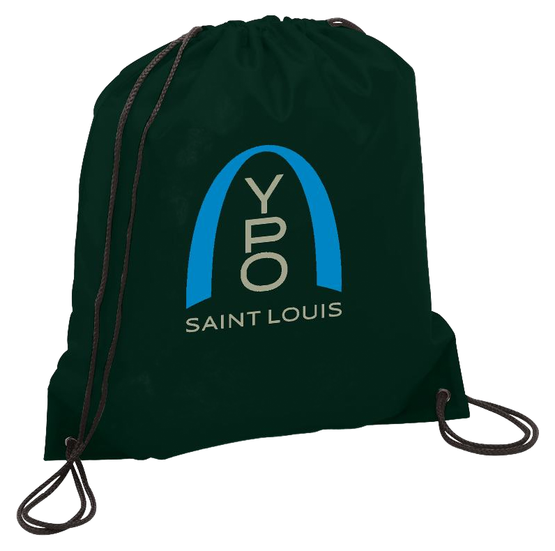 Oriole Polyester Drawstring Bag — Black (BK) (front)
