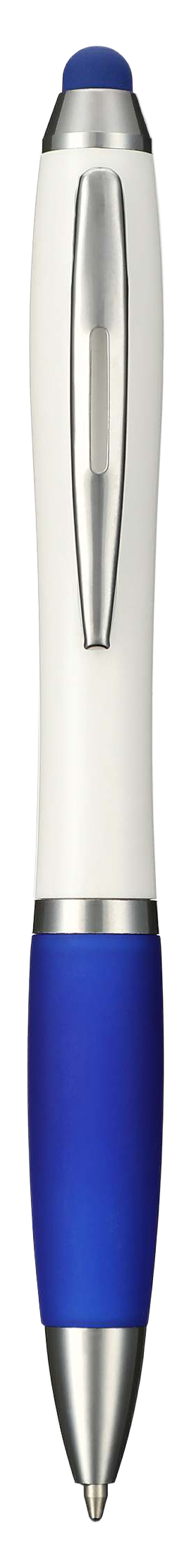 Nash Ballpoint Stylus With Coating — White/Blue (WHBL) - PMS: 286C (front)