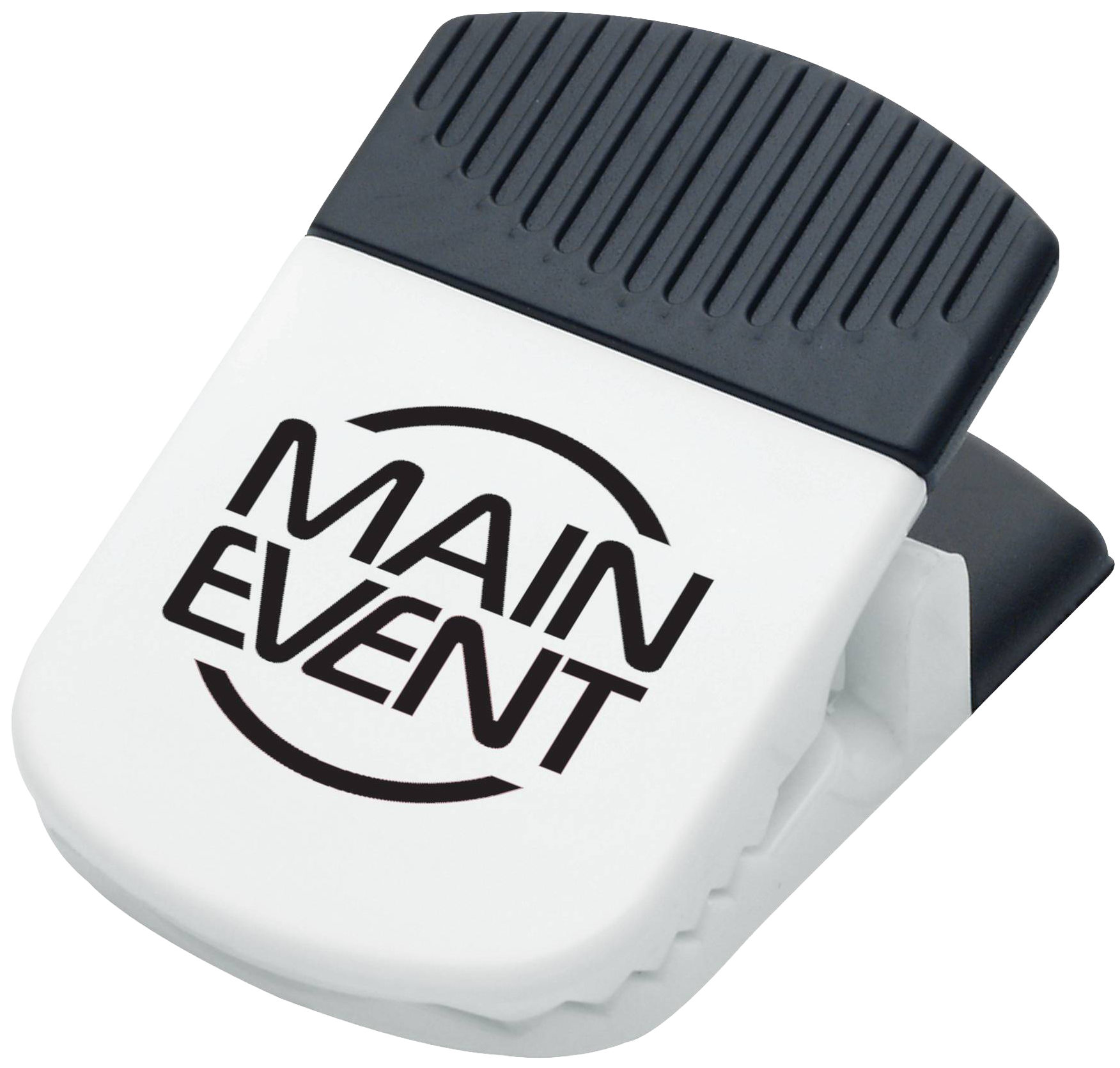 Jumbo Magnetic Memo Clip — White w/Black Trim (WH) (front)
